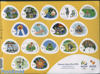 Our Stamps Rio 2016 16v s-a m/s