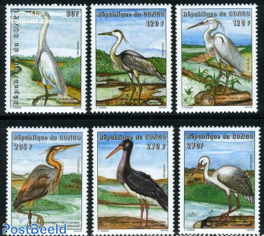 Wetland birds 6v