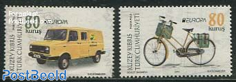 Europa, postal transport 2v (with part of background picture)