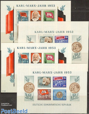 Karl Marx 4 s/s (2 perforated, 2 imperforated)