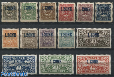 Slesvig 1 ZONE overprints 14v