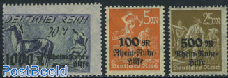 Rhein-Ruhr hilfe overprints 3v