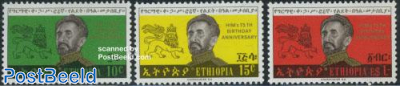 Haile Selassie 75th birthday 3v