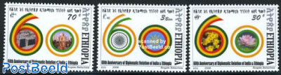 60 Years diplomatic relations with India 3v