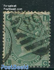 1Sh Yellowgreen, Queen Victoria