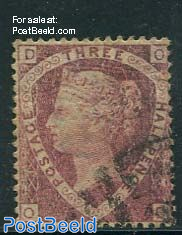 3/2p Carminered, Queen Victoria