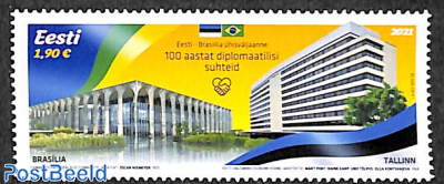 Diplomatic relations with Brazil 1v, joint issue Brazil