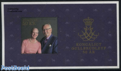Royal Golden Wedding s/s, Joint Issue Denmark, Greenland