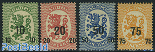 Definitives, overprints 4v