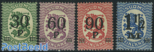 Definitives, overprints 4v