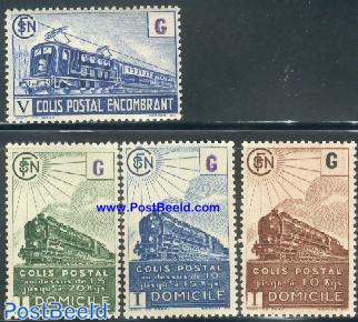 Parcel stamps, railways 4v