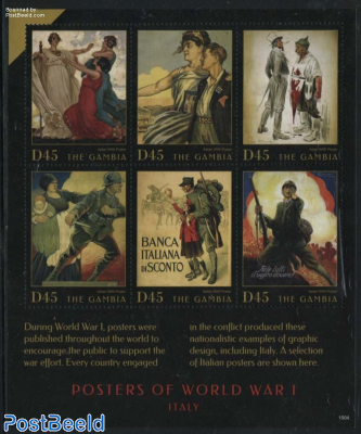 Posters of World War I, Italy 6v m/s