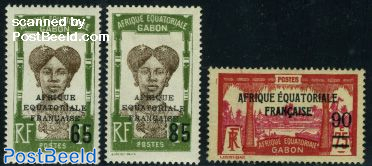 Definitives, overprints 3v