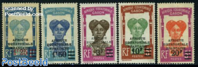 Definitives, overprints 5v