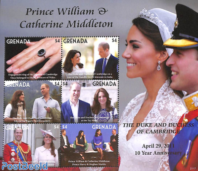 Prince William & Kate 10 years wedding 6v m/s