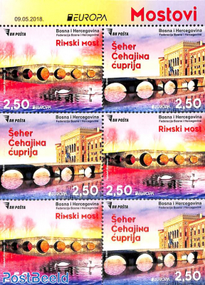 Europa, bridges, booklet pane