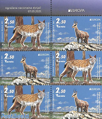 Europa, endangered animals booklet pane