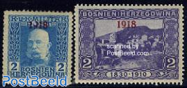 1918 Overprints in red 2v