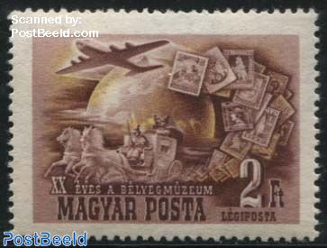 Stamp museum, airmail 1v
