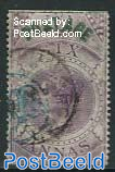 6A Violet with green overprint, Queen Victoria, vertical perf.