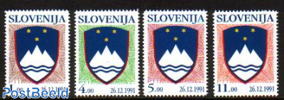 Definitives, state coat of arms 4v