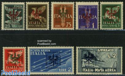 Laibach, Airmail overprints 8v