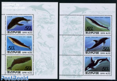 Whales & Dolphins 6v in 2 minisheets