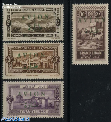 Airmail overprints 4v