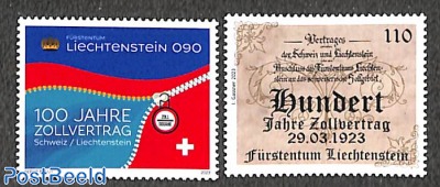100 years Customs union, joint issue with Switzerland 2v