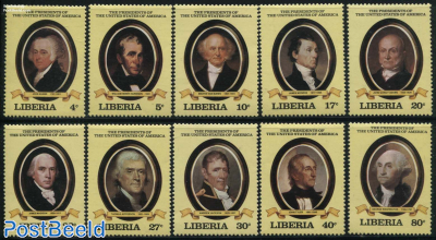 US presidents 10v (1789-1845)