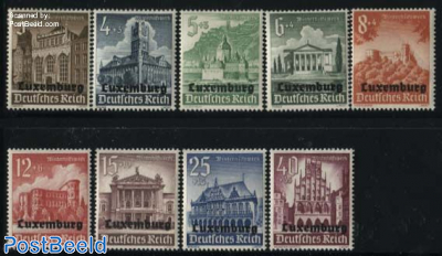 German occupation, overprints on German stamps 9v