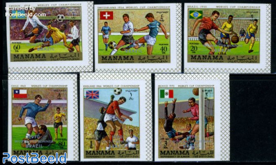 World Cup Football winners 6v imperforated (with silver overprints)