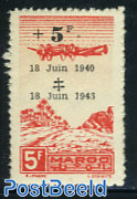 De Gaulle overprint 1v