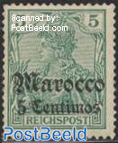 5c Overprint, German Post 1v