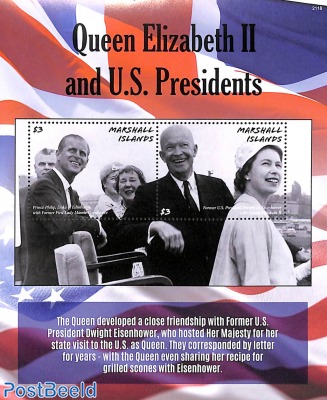 Queen Elizabeth II and pres. Eisenhower s/s