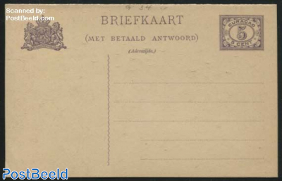 Reply Paid Postcard 5+5C violet