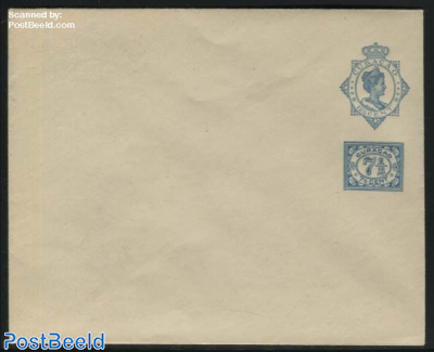 Envelope 12.5c+7.5c blue