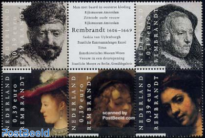 Rembrandt 5v+tab [++], joint issue Germany