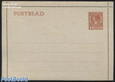 Card letter (Postblad) 6c, redbrown