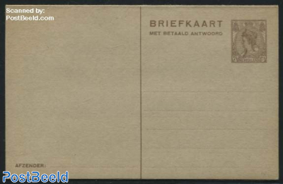 Postcard with paid answer 7.5+7.5c, ANTWOOD BETAALD
