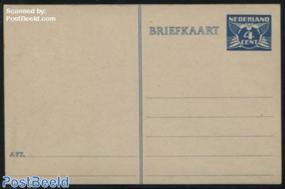Postcard 4c blue (138x89mm)
