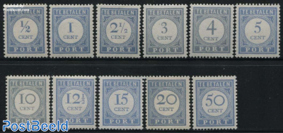 Postage due, Perf. 13.5:12.75 (1934-1946) 11v