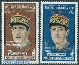 Charles de Gaulle overprint 2v F