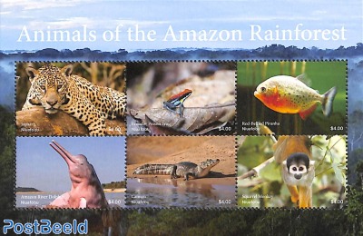 Animals of the Amazon rainforest 6v m/s