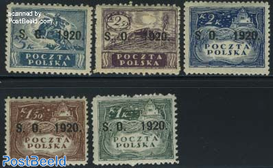 East Silesia, Definitives 5v