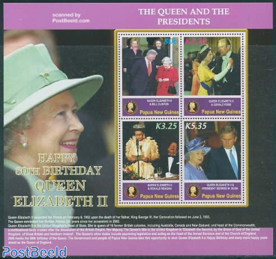 Queen birthday 4v m/s (with US presidents)
