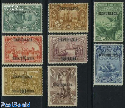 REPUBLICA Overprints on Madeira set 8v