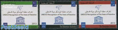 UNESCO Recognition of the State of Palestine 3v