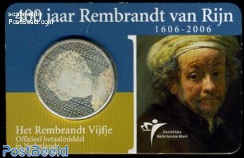 Coincard, 5 Euro, Rembrandt van Rijn