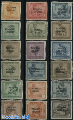 Ruanda Urundi overprints 18v